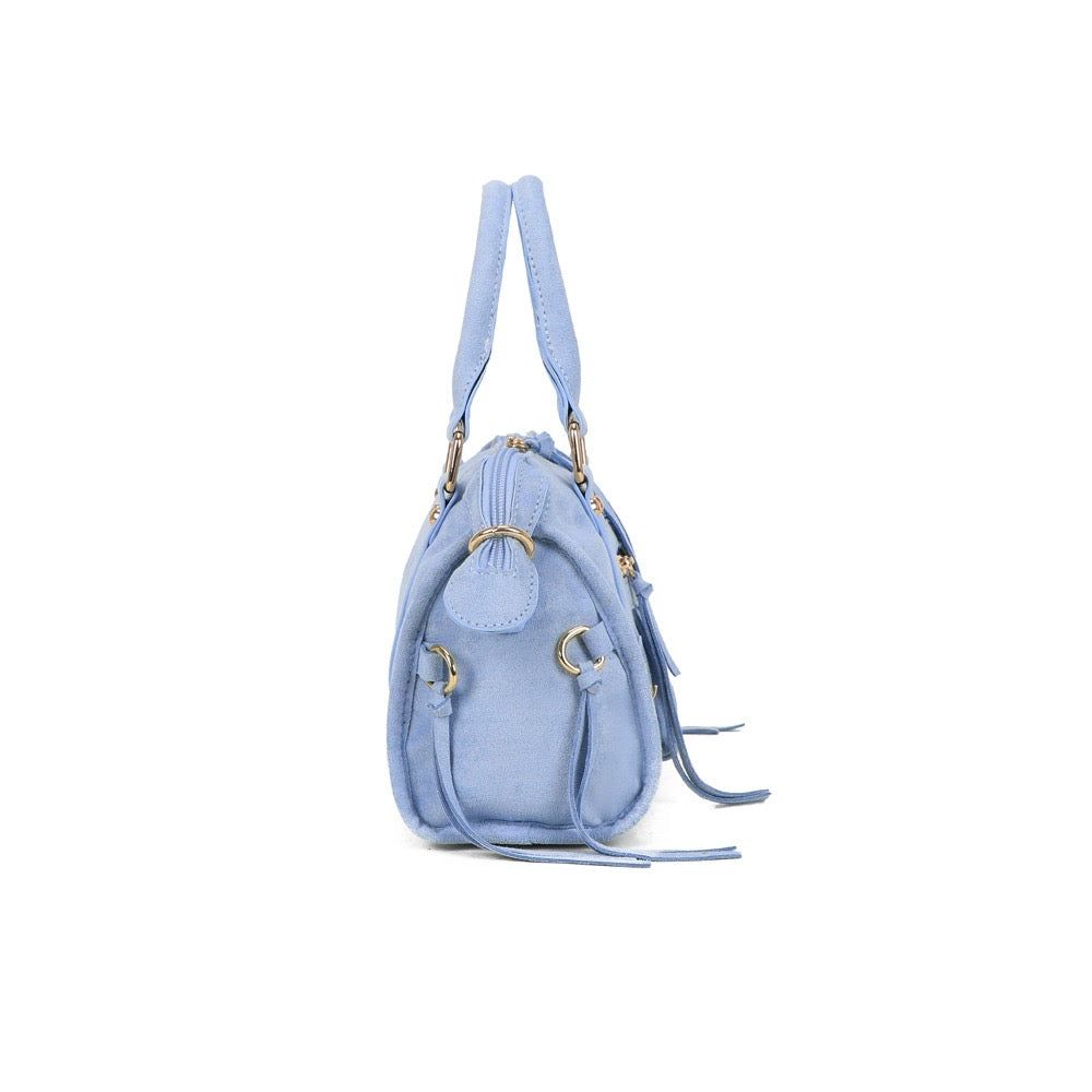 Liv Classic Suède Medium Tas - Baby Blauw