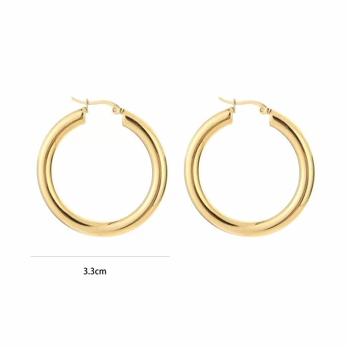 Basic Small Carlijn Hoops Earrings - Gold