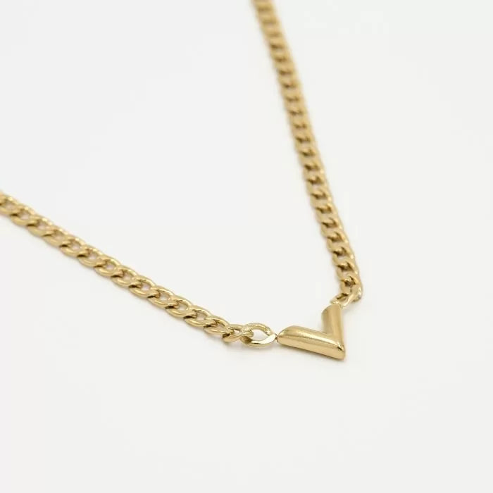 V Chain Necklace - Gold