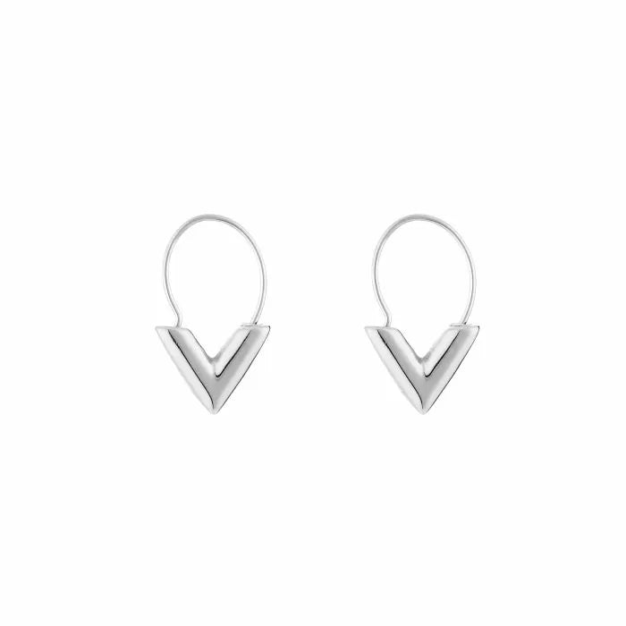 V Earrings - Silver