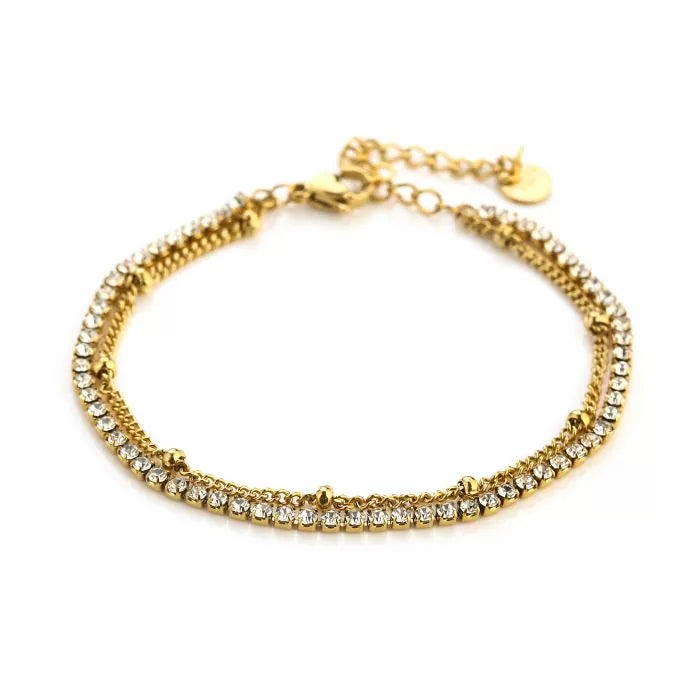 Double Strass Bracelet - Gold