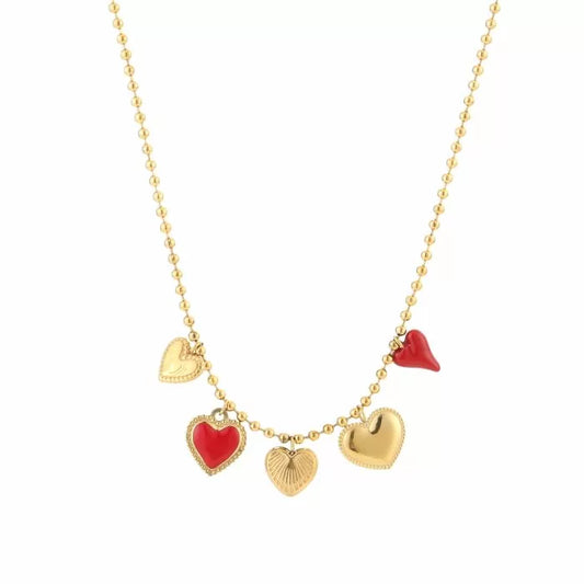 Ballerina Red Necklace - Gold