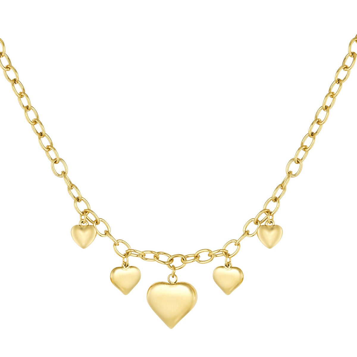 Figure Lovely Heart Necklace - Gold