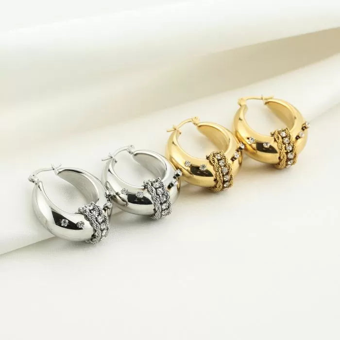 Bali Diamond Earrings - Silver