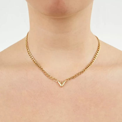 V Chain Necklace - Silver