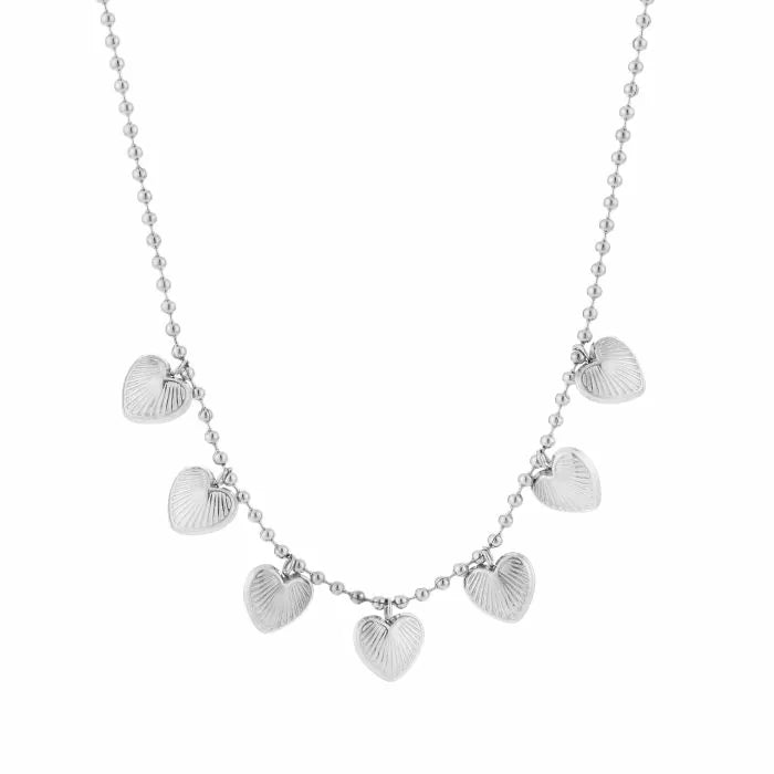 Messy Heart Necklace - Silver