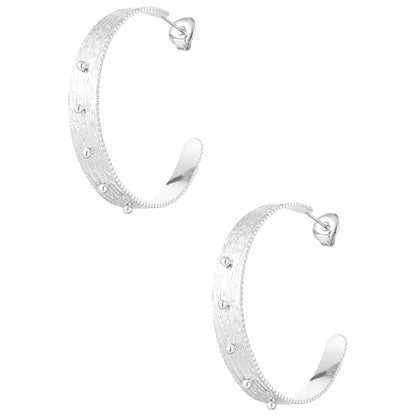 Dotting Hoops Earrings - Silver