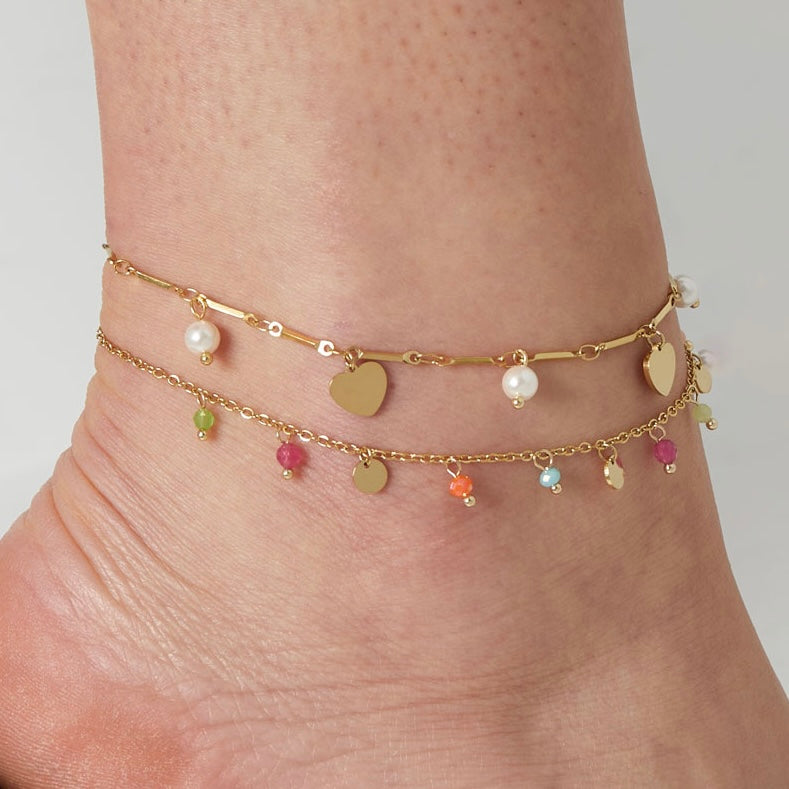 Technicolour Anklet - Gold