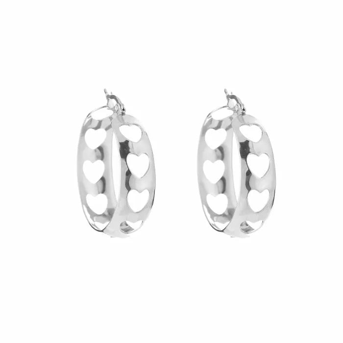 Love Hoops Earrings - Silver