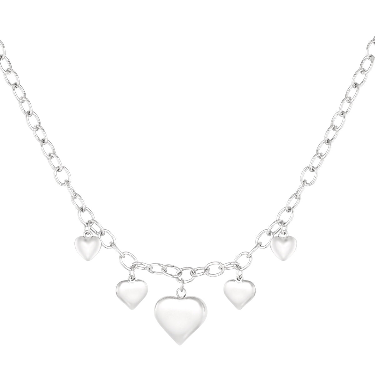 Figure Lovely Heart Necklace - Silver