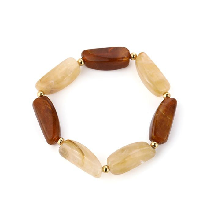 Beads Acryl Bracelet - Gold Brown