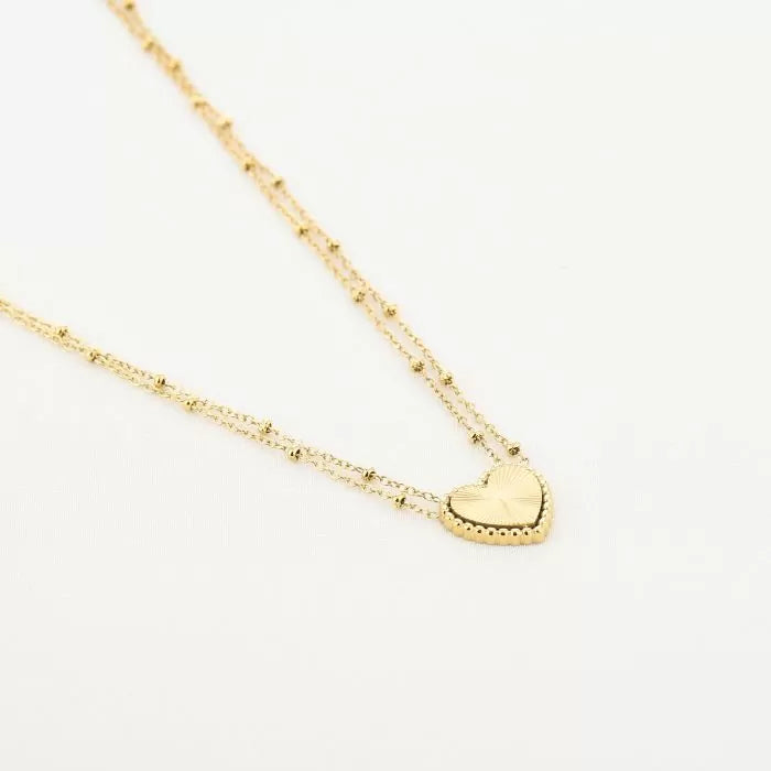 Monica Heart Necklace - Gold