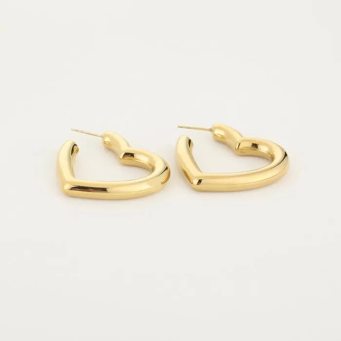 Heart Shape Earrings - Gold