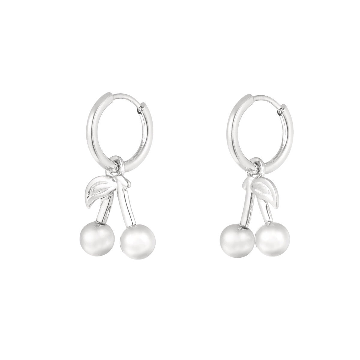 Basic Cherry Earrings - Silver