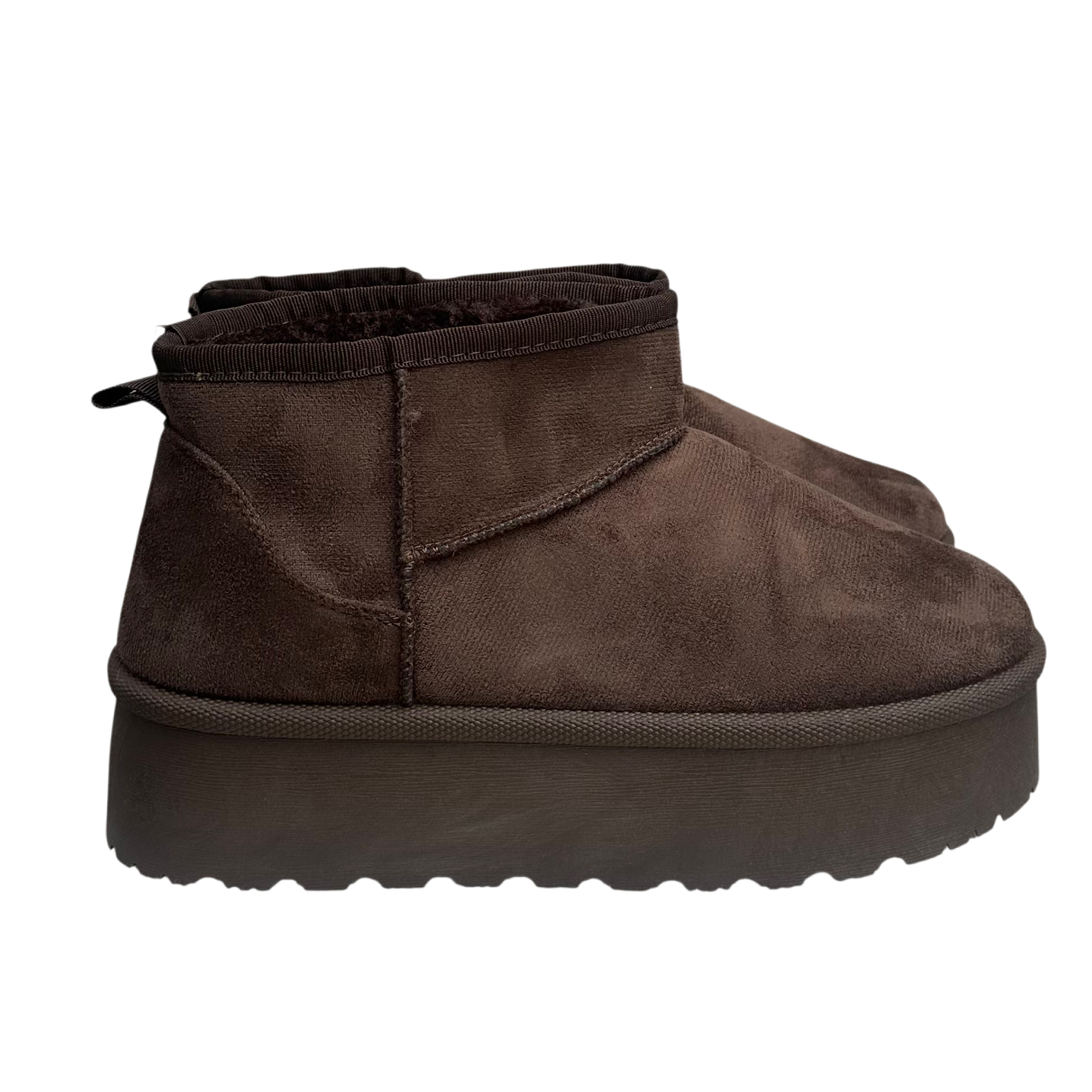 Fluffy Boots Hoge Zool - Bruin