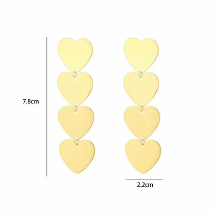 Statement Heart Earrings - Gold