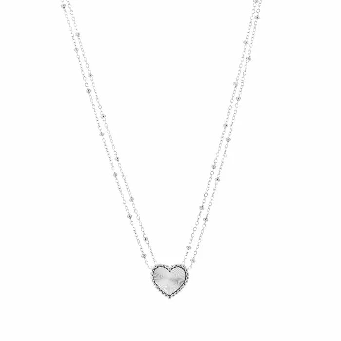 Monica Heart Necklace - Silver