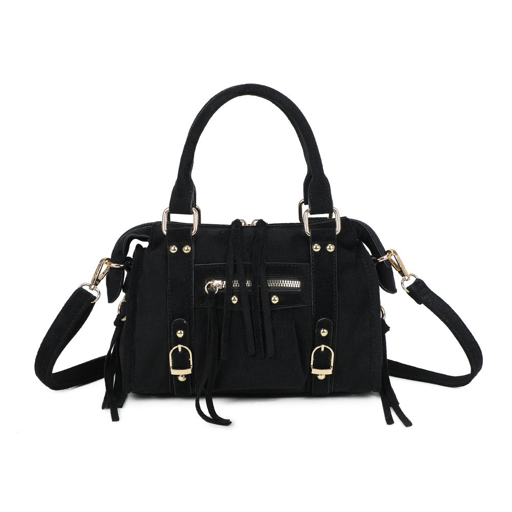 Liv Classic Suède Medium Tas - Zwart