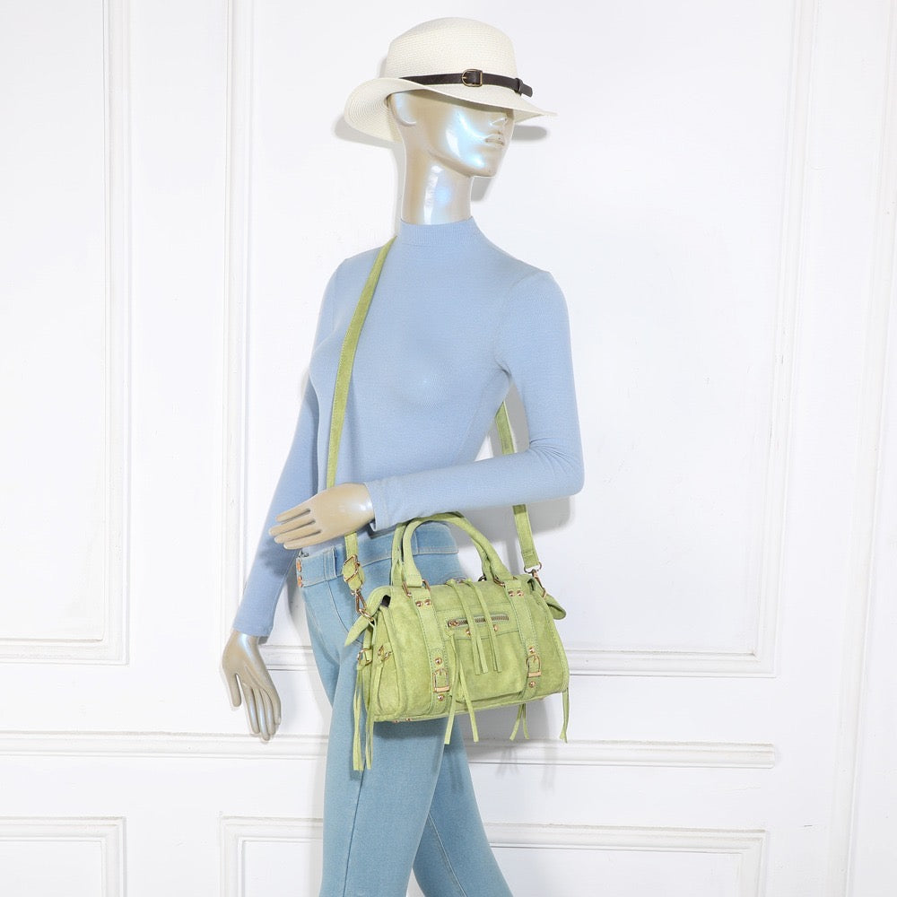 Liv Classic Suède Medium Tas - Appeltjes Groen