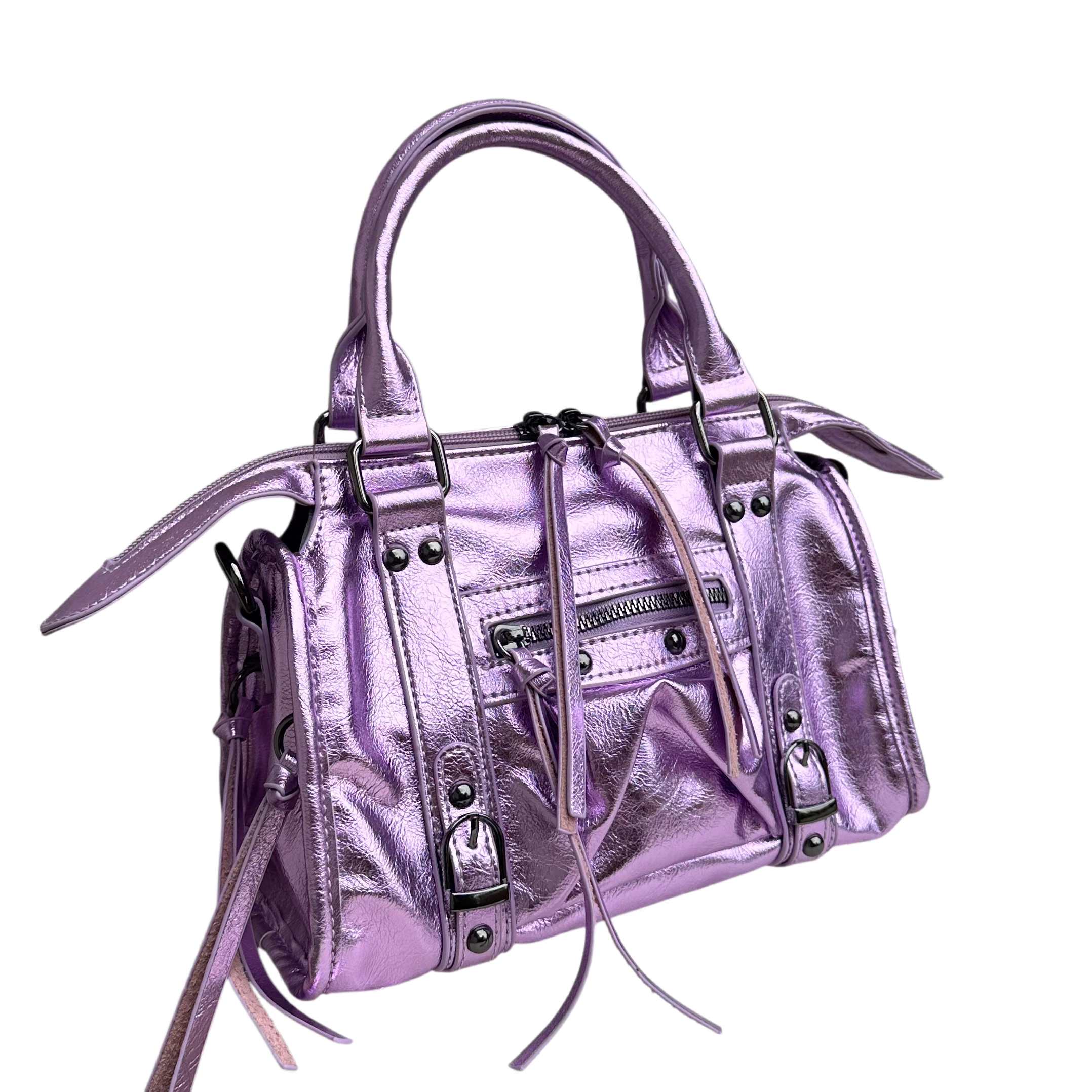Liv Glowy Medium Tas - Glitter Lila