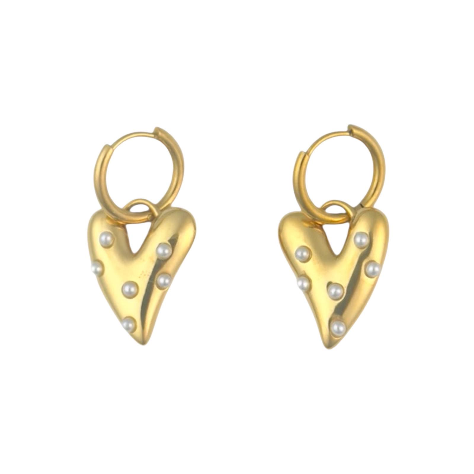 Parels Heart Mini Earrings - Gold