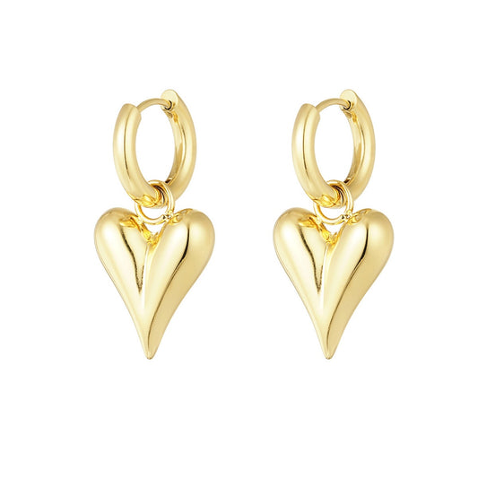 Tessa Small Heart Earrings - Gold