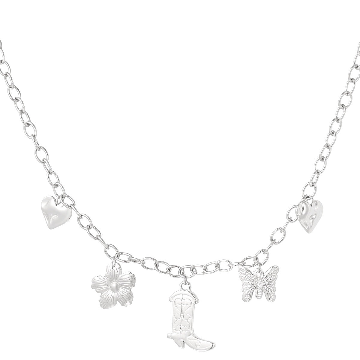 Figure Cowboy Necklace - Silver