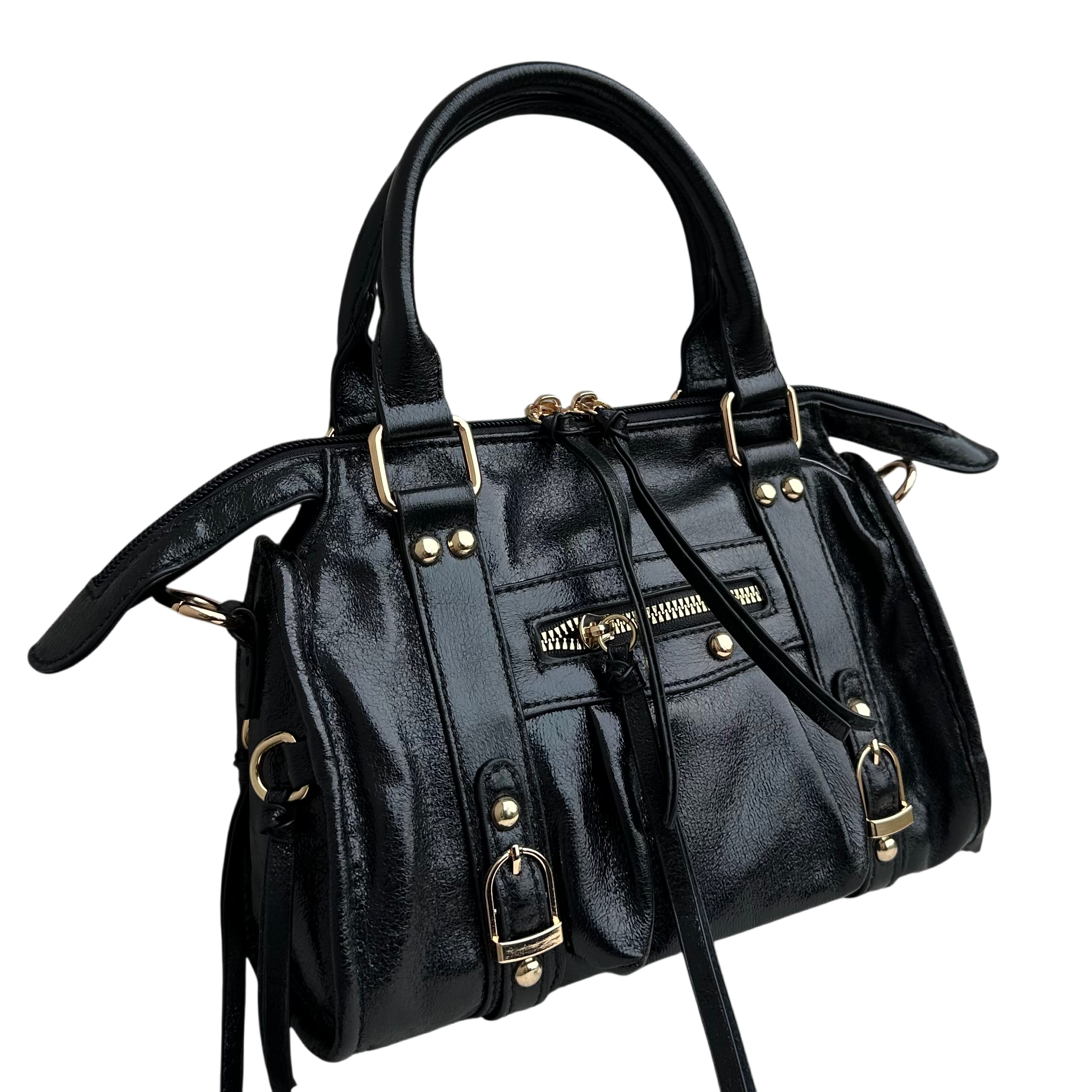 Liv Shiny Medium Tas - Metallic Zwart