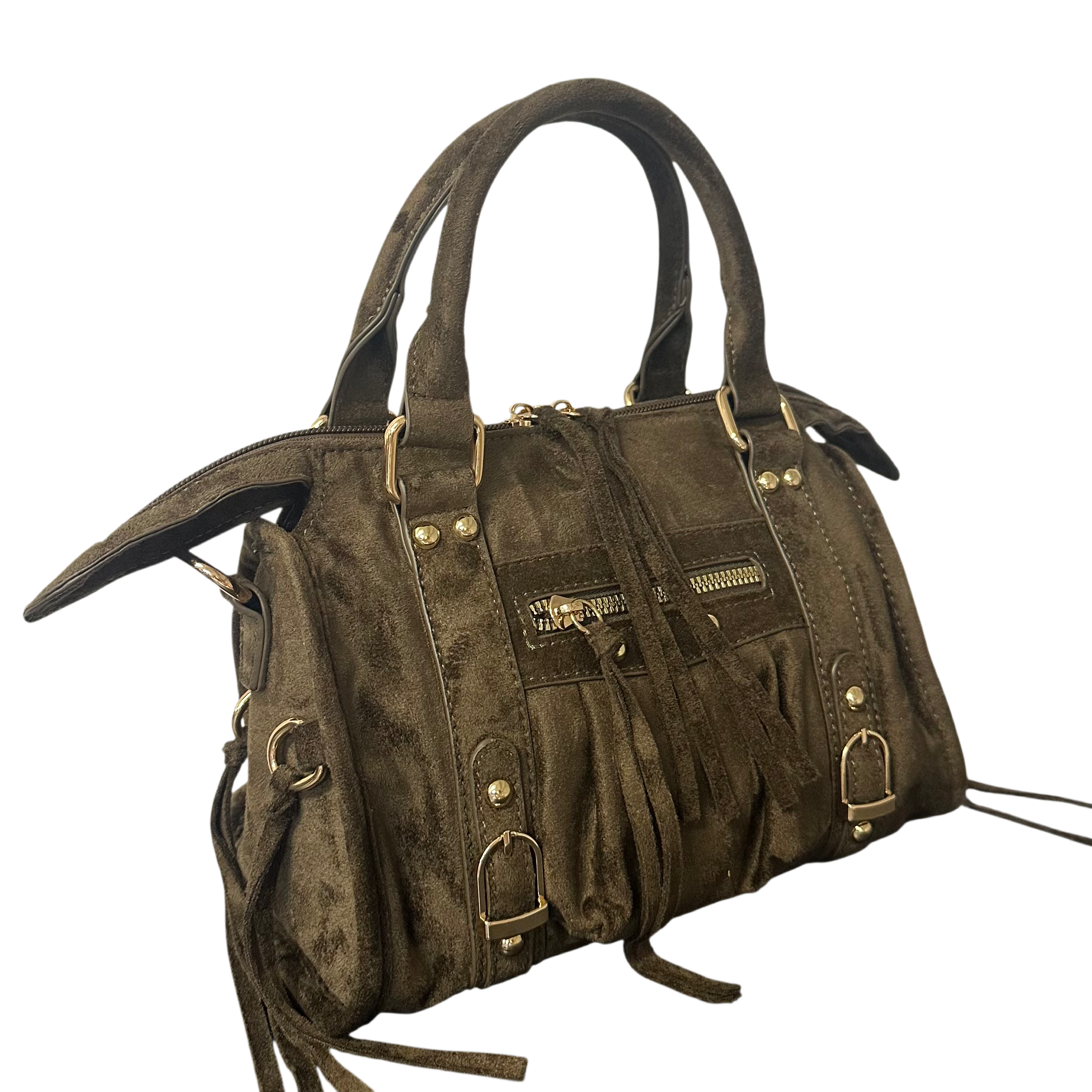 Liv Classic Suède Medium Tas - Army Groen