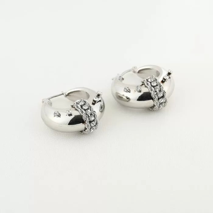 Bali Diamond Earrings - Silver - Sieradenbycelin Sieradenbycelin Sieradenbycelin