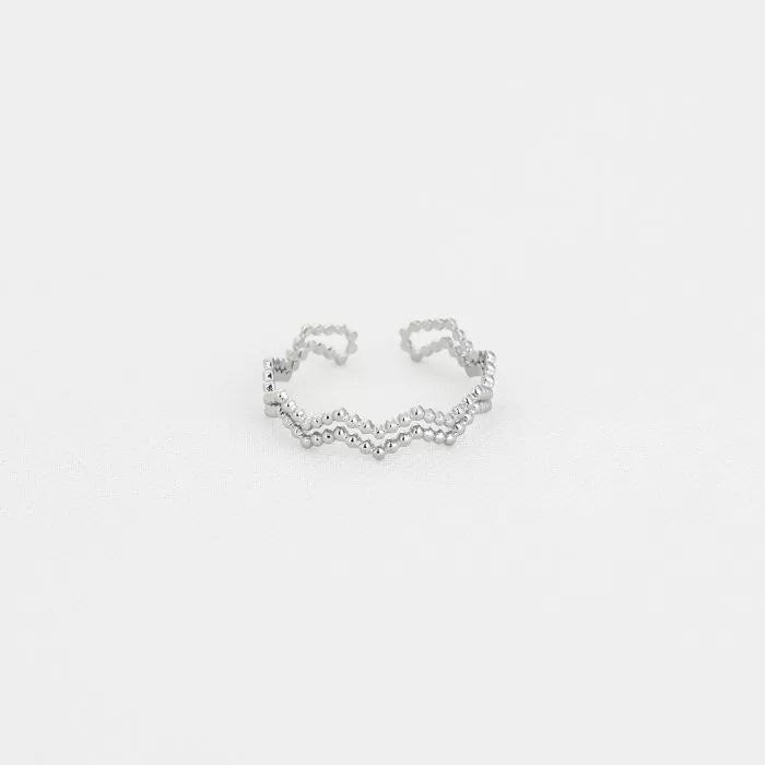 Wavy Dot Ring - Silver