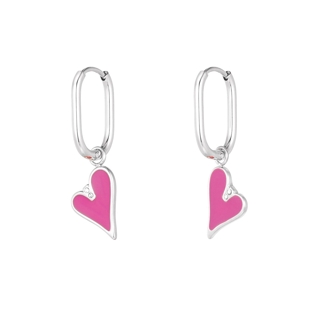 Figure Girly Pink Earrings - Silver
