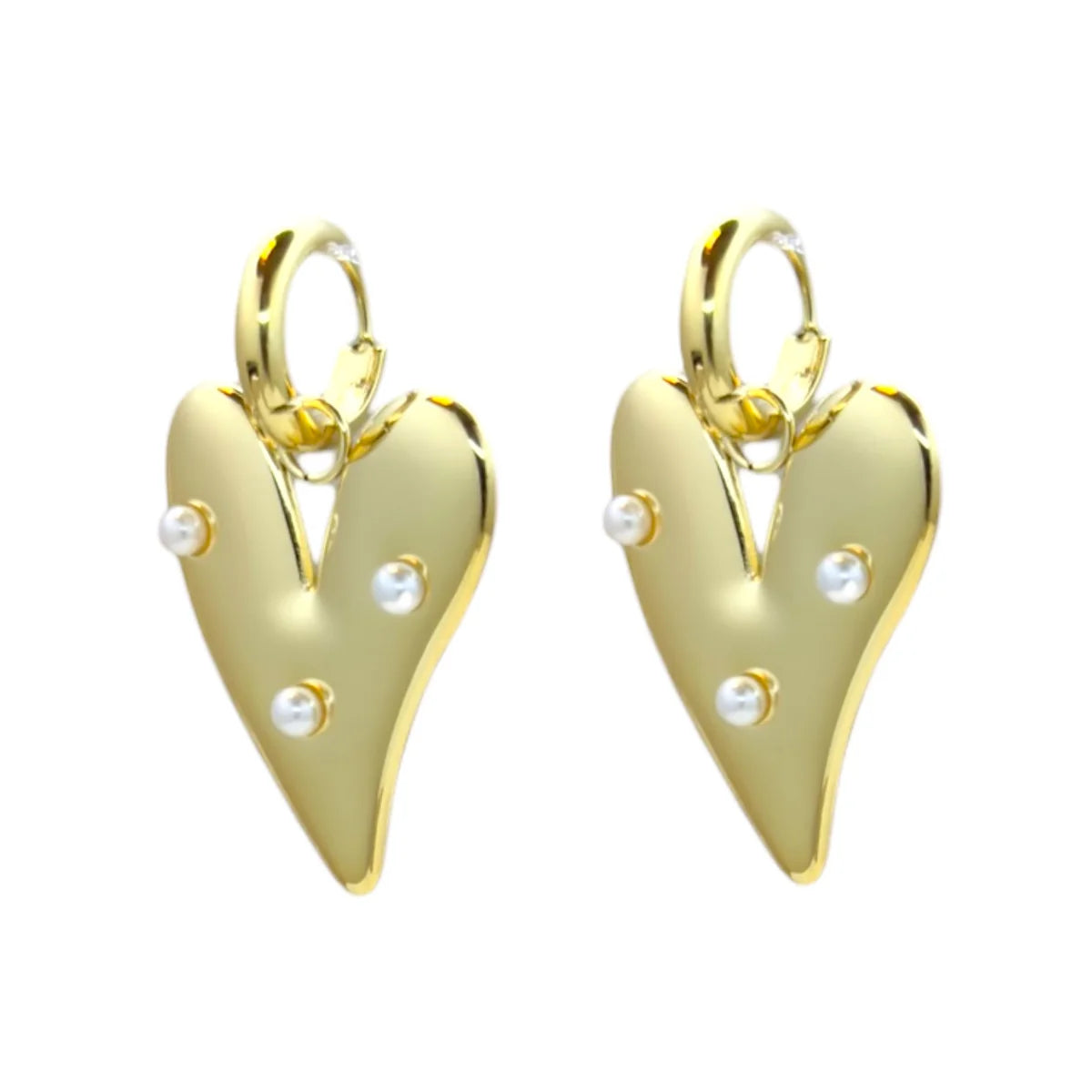 Parels Heart Earrings - Gold