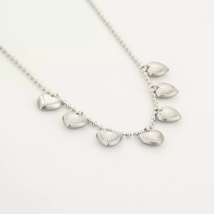 Messy Heart Necklace - Silver