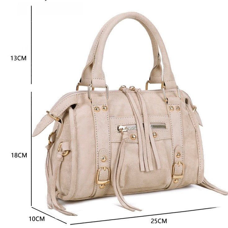 Liv Classic Suède Medium Tas - Beige