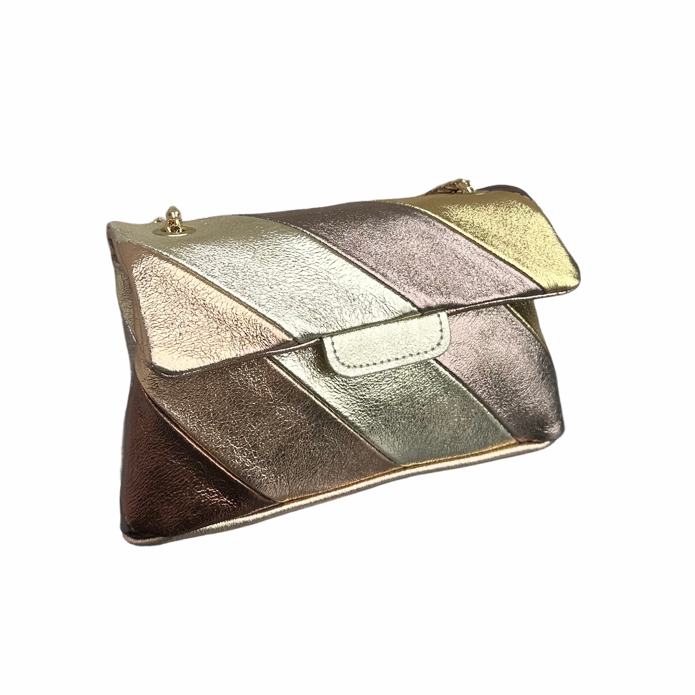 Tas Metallic Nude - Echt Leer