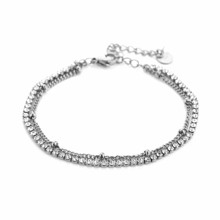 Double Strass Bracelet - Silver