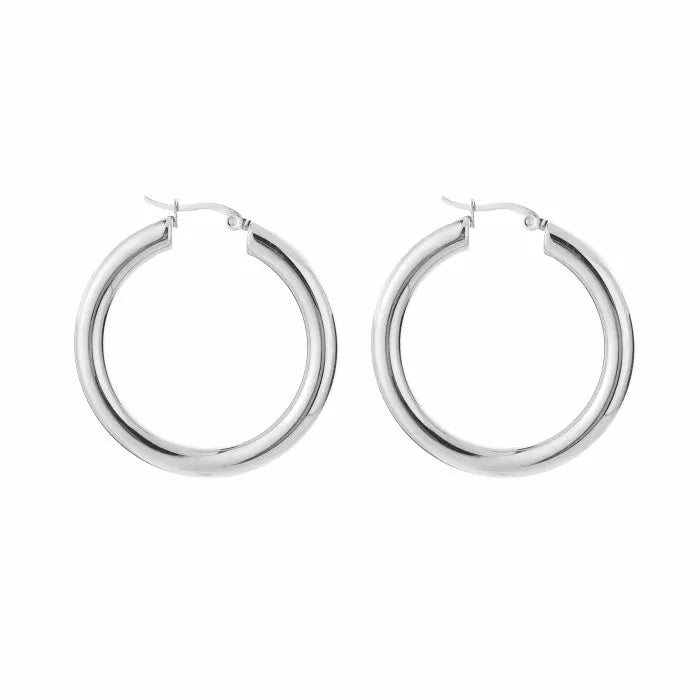 Basic Small Carlijn Hoops Earrings - Silver