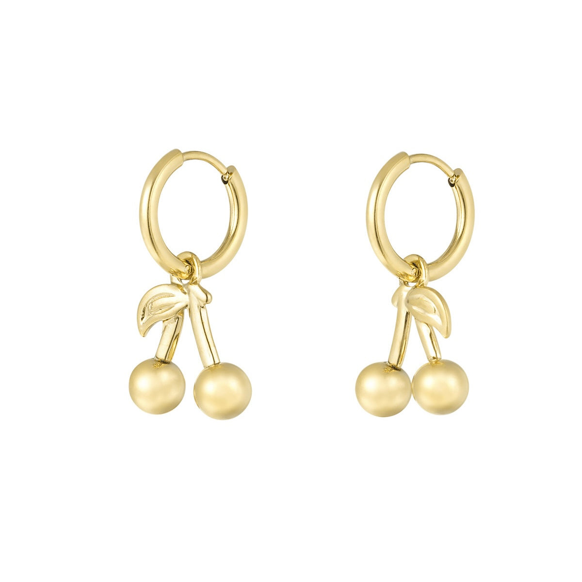 Basic Cherry Earrings - Gold