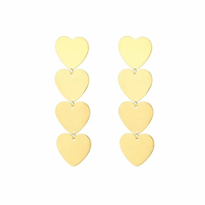 Statement Heart Earrings - Gold