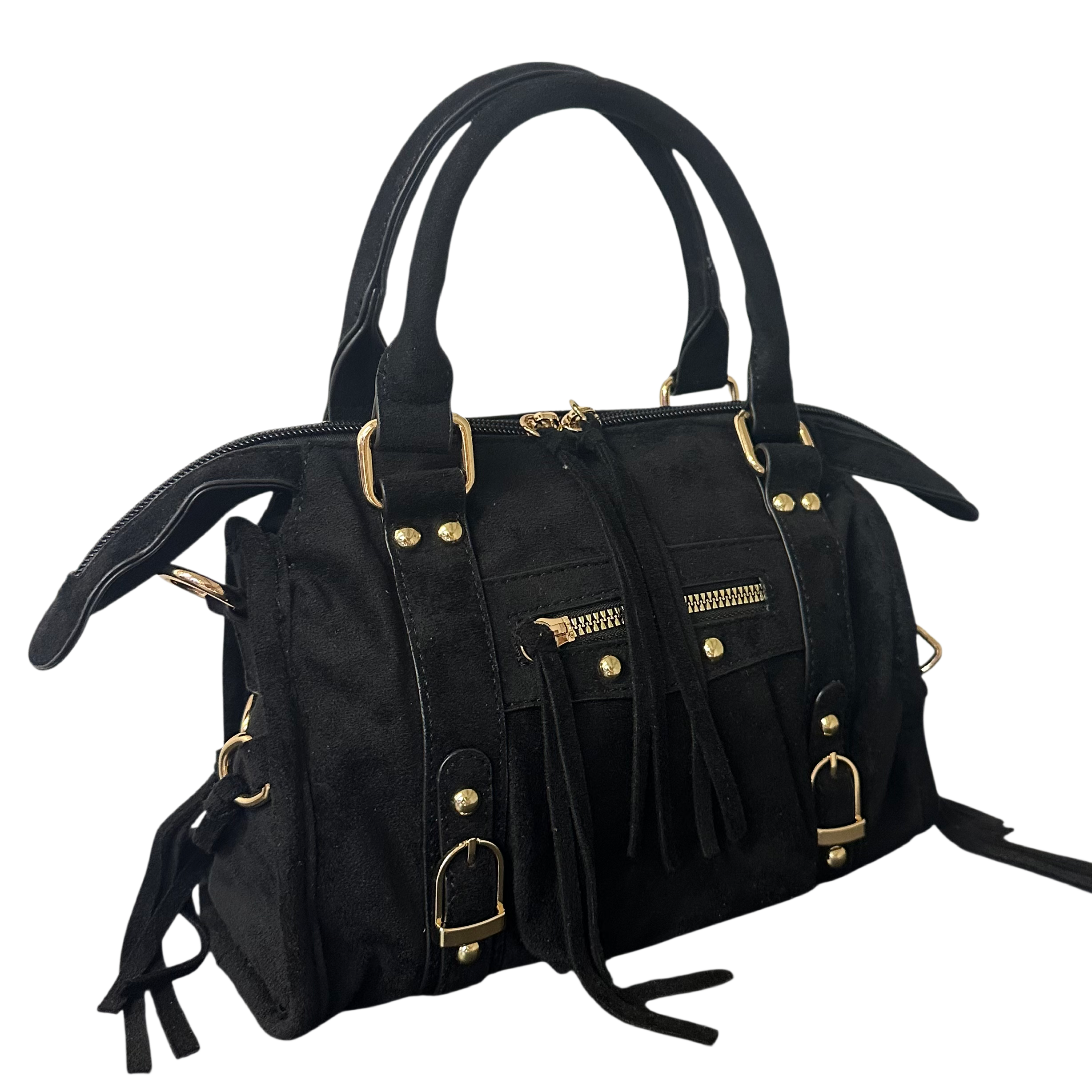 Liv Classic Suède Medium Tas - Zwart