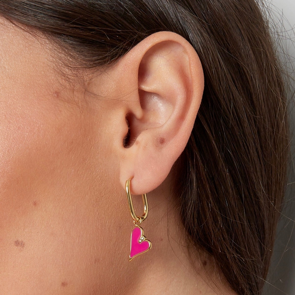 Figure Girly Pink Earrings - Gold