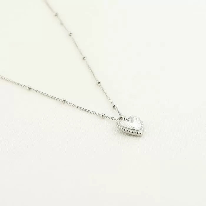 Nancy Heart Necklace - Silver