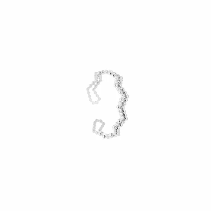 Wavy Dot Ring - Silver