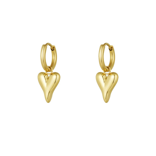 Basic Tessa Heart Earrings - Gold