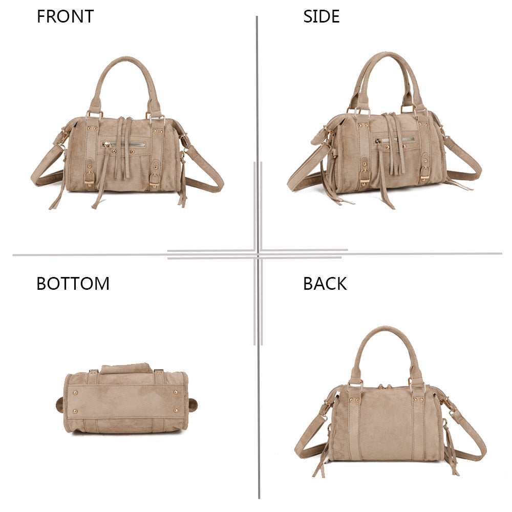 Liv Classic Suède Medium Tas - Apricot