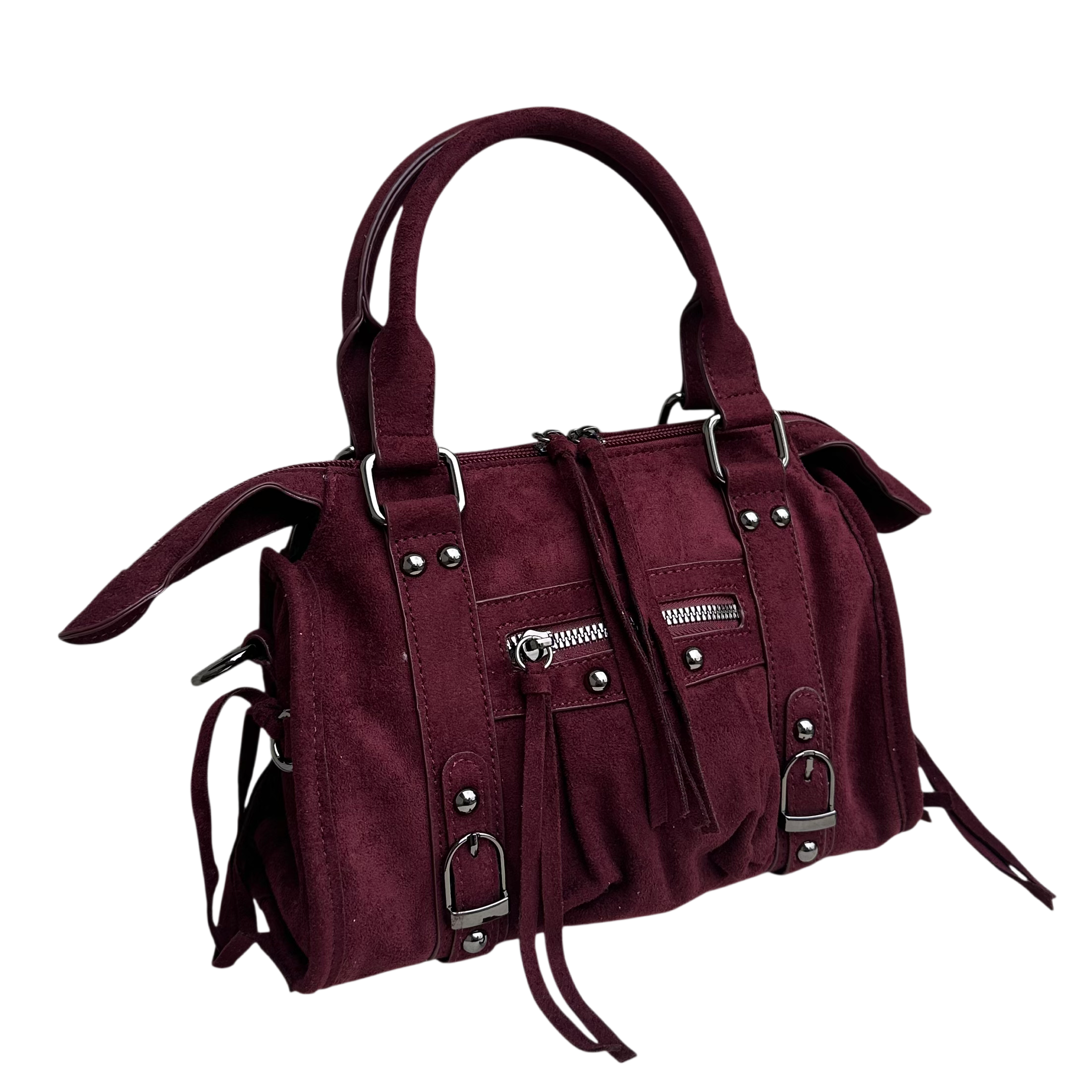 Liv Suède Medium Tas - Burgundy