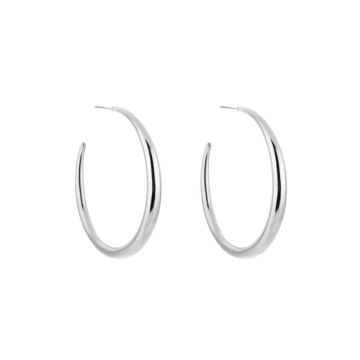 Basic Aila Hoops Earrings - Silver