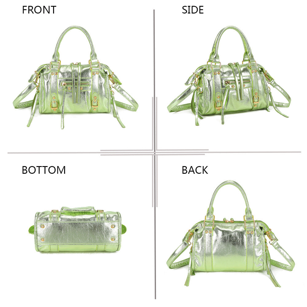 Liv Shiny Medium Tas - Metallic Appeltjes Groen