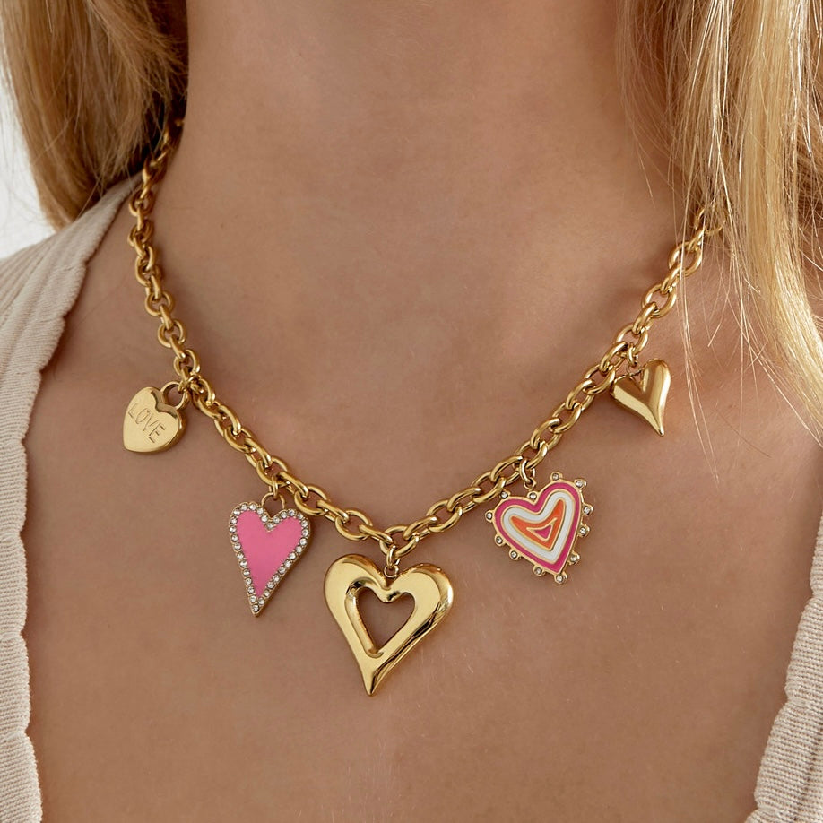 Figure Love Wins Necklace - Gold